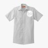 Short Sleeve Striped Industrial Work Shirt Thumbnail