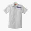 Short Sleeve Striped Industrial Work Shirt Thumbnail